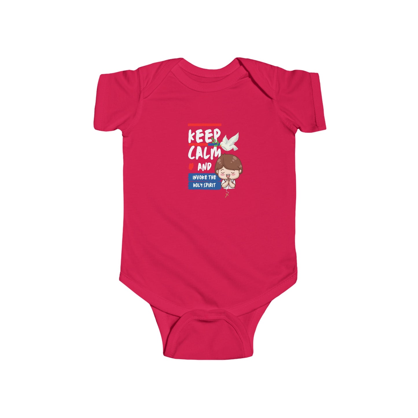 Keep Calm and Invoke The Holy Spirit- Unisex Infant Jersey Bodysuit