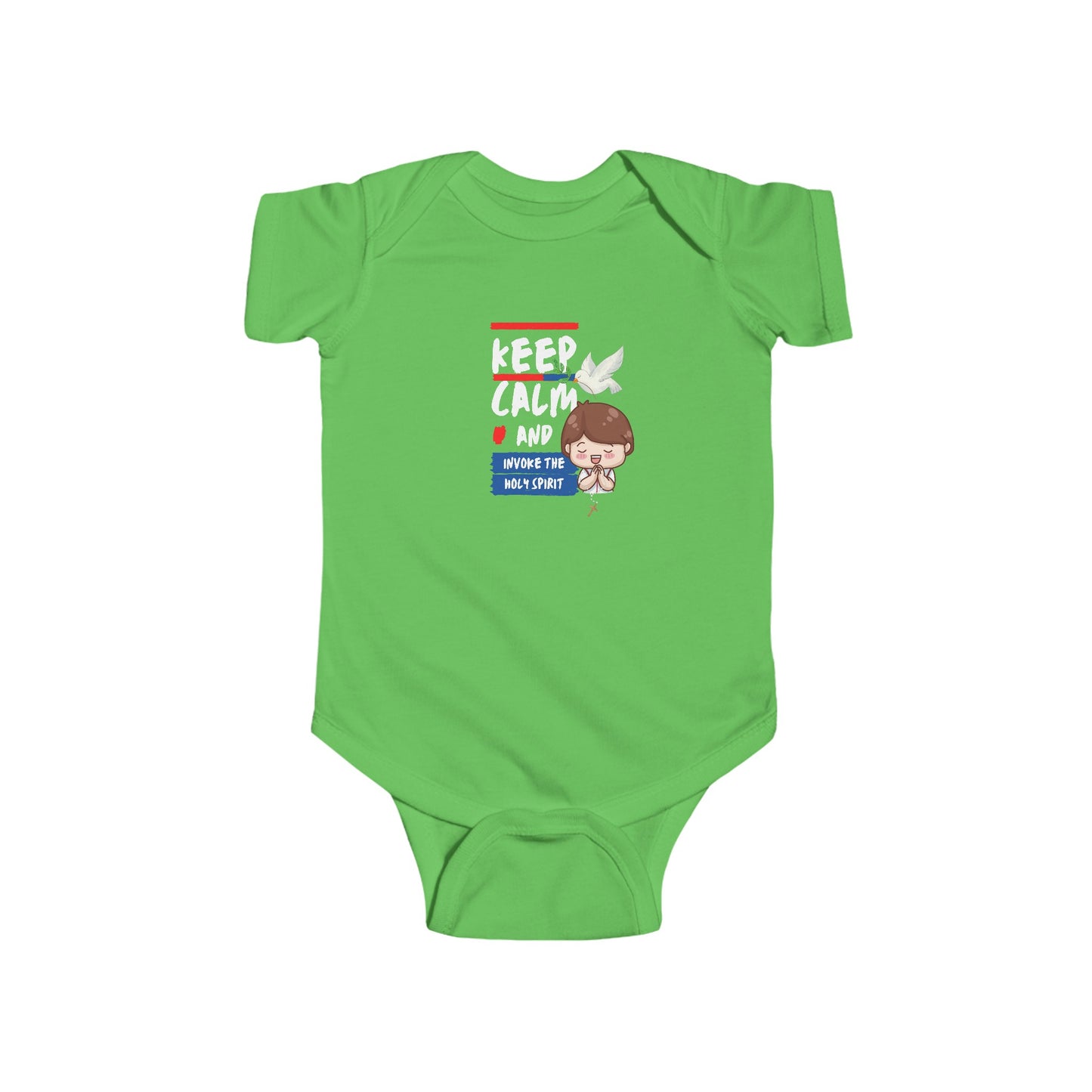 Keep Calm and Invoke The Holy Spirit- Unisex Infant Jersey Bodysuit
