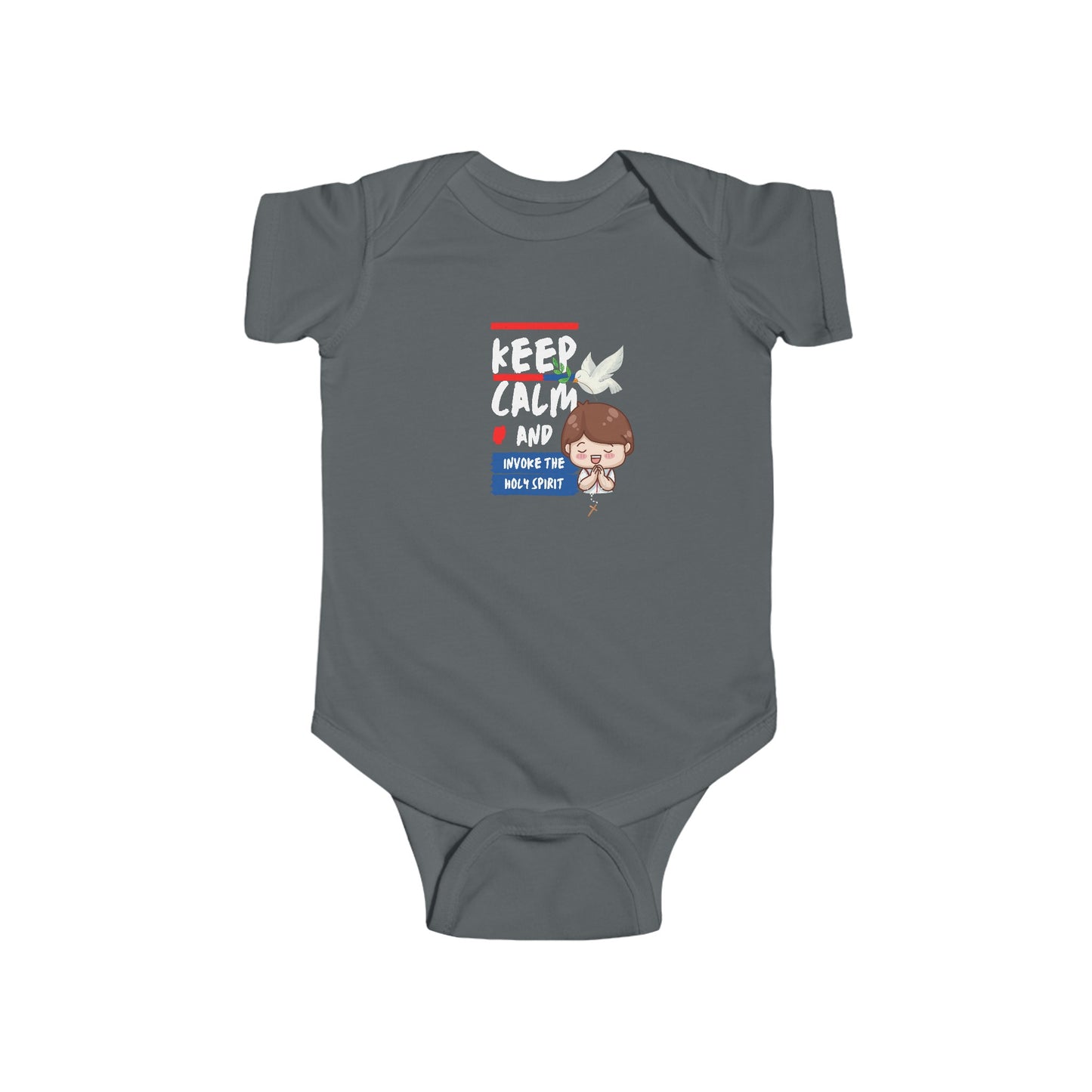 Keep Calm and Invoke The Holy Spirit- Unisex Infant Jersey Bodysuit