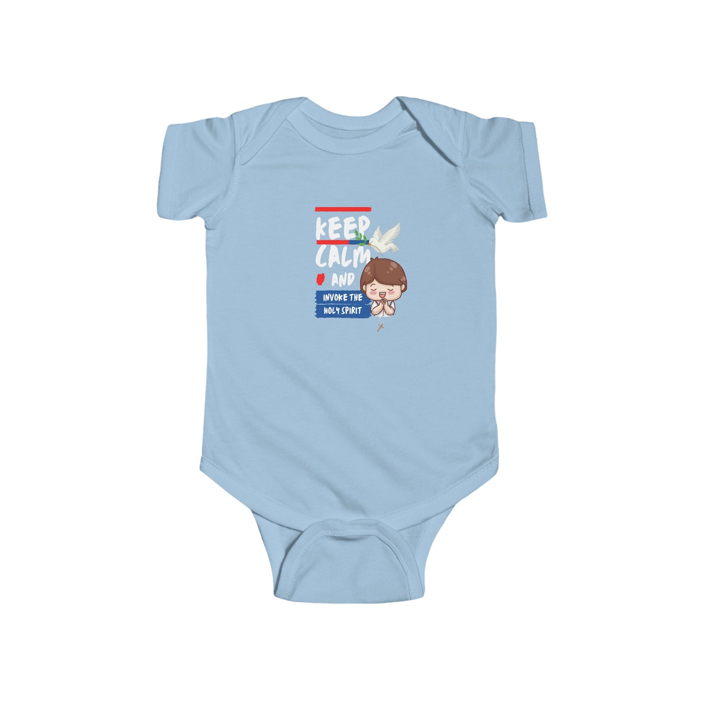 Keep Calm and Invoke The Holy Spirit- Unisex Infant Jersey Bodysuit
