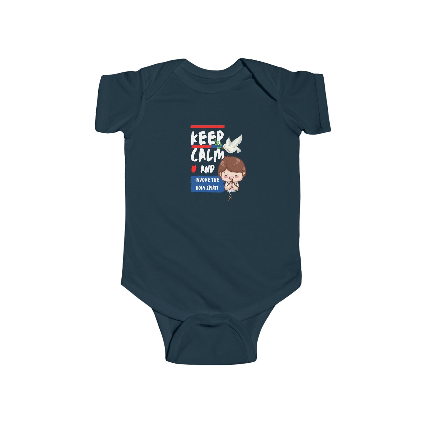 Keep Calm and Invoke The Holy Spirit- Unisex Infant Jersey Bodysuit