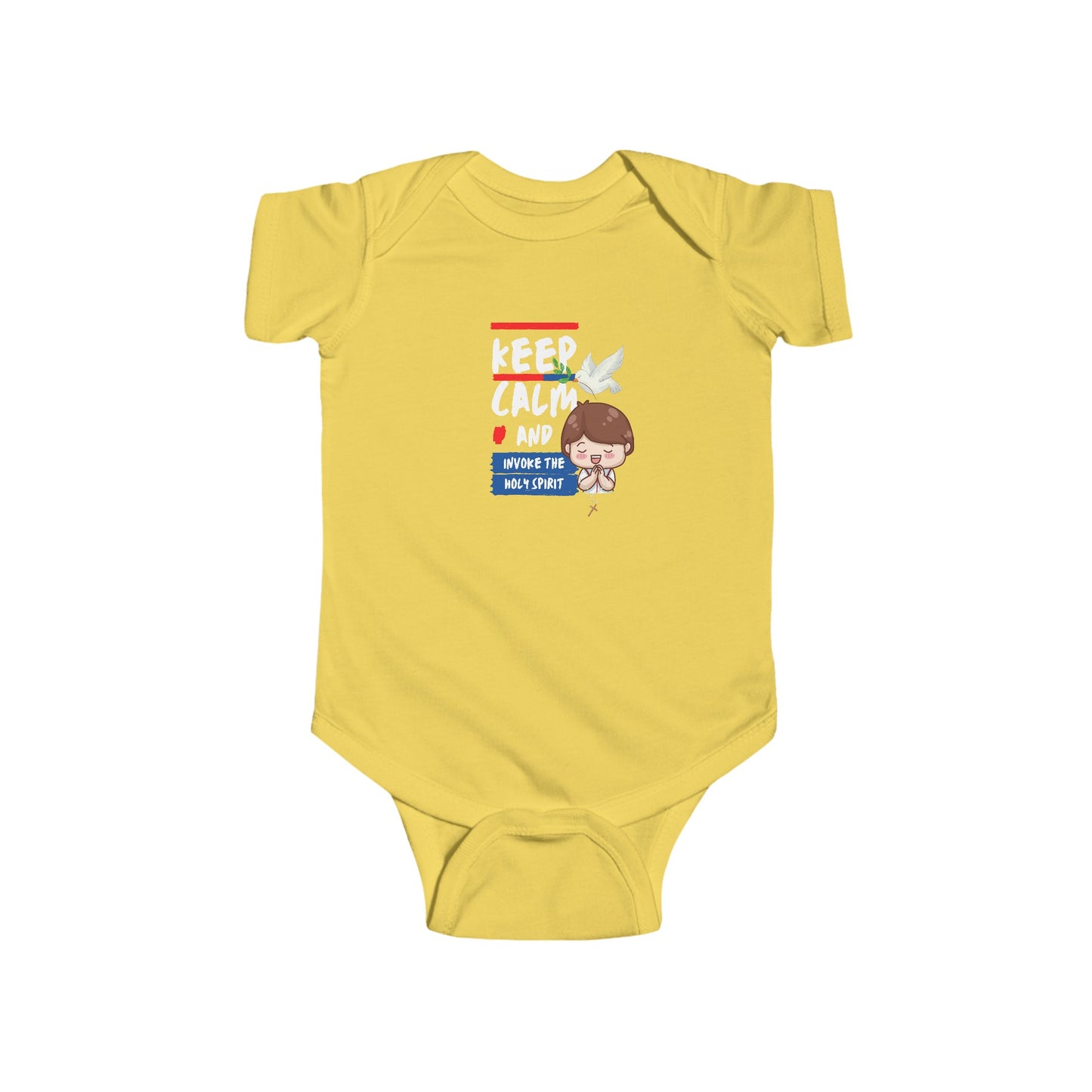 Keep Calm and Invoke The Holy Spirit- Unisex Infant Jersey Bodysuit
