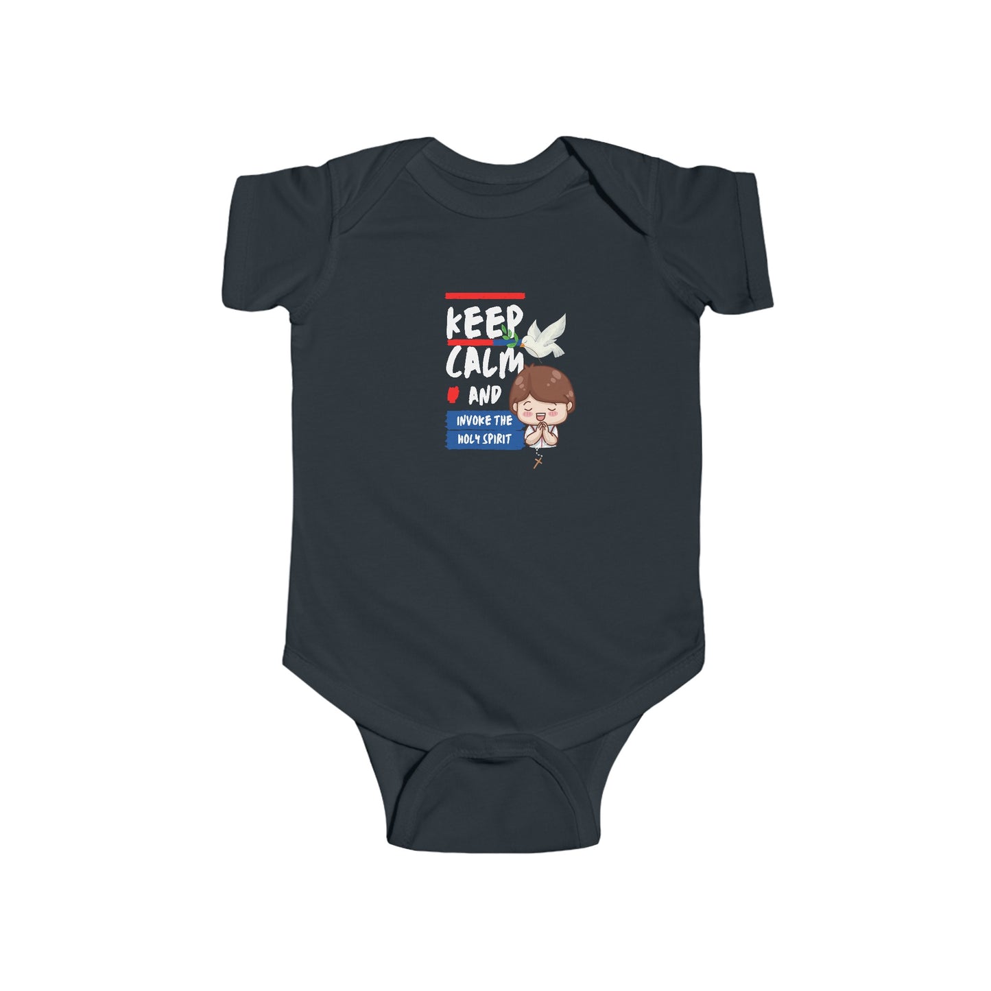 Keep Calm and Invoke The Holy Spirit- Unisex Infant Jersey Bodysuit