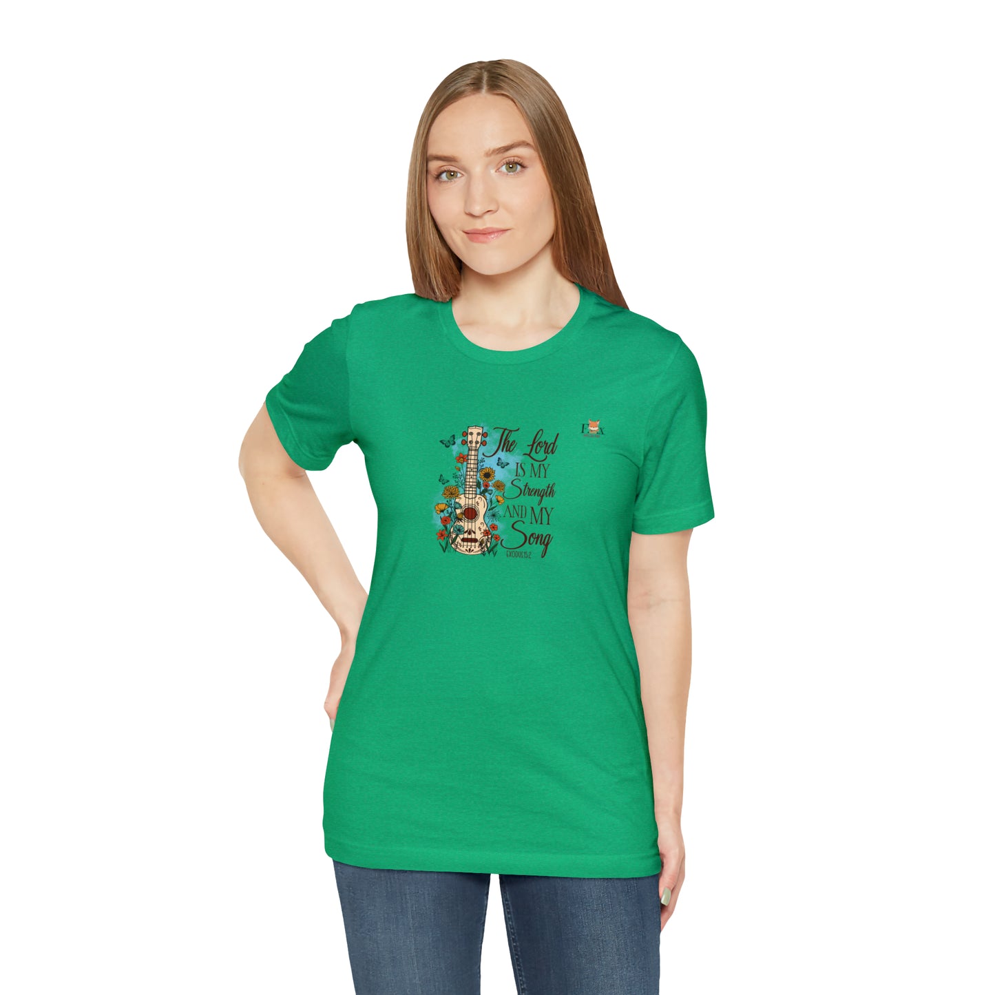 Jesus and Guitar- The Lord is my strength and my song -Unisex T-shirt