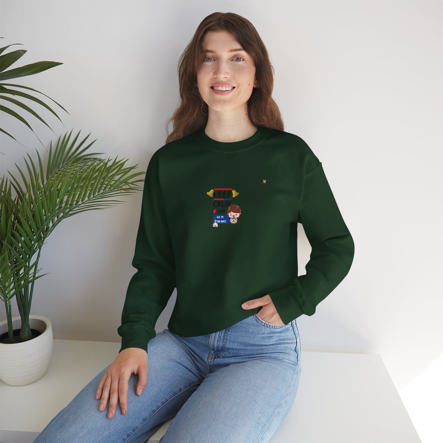 Keep Calm and Go to the Mass- Unisex Crewneck Sweatshirt