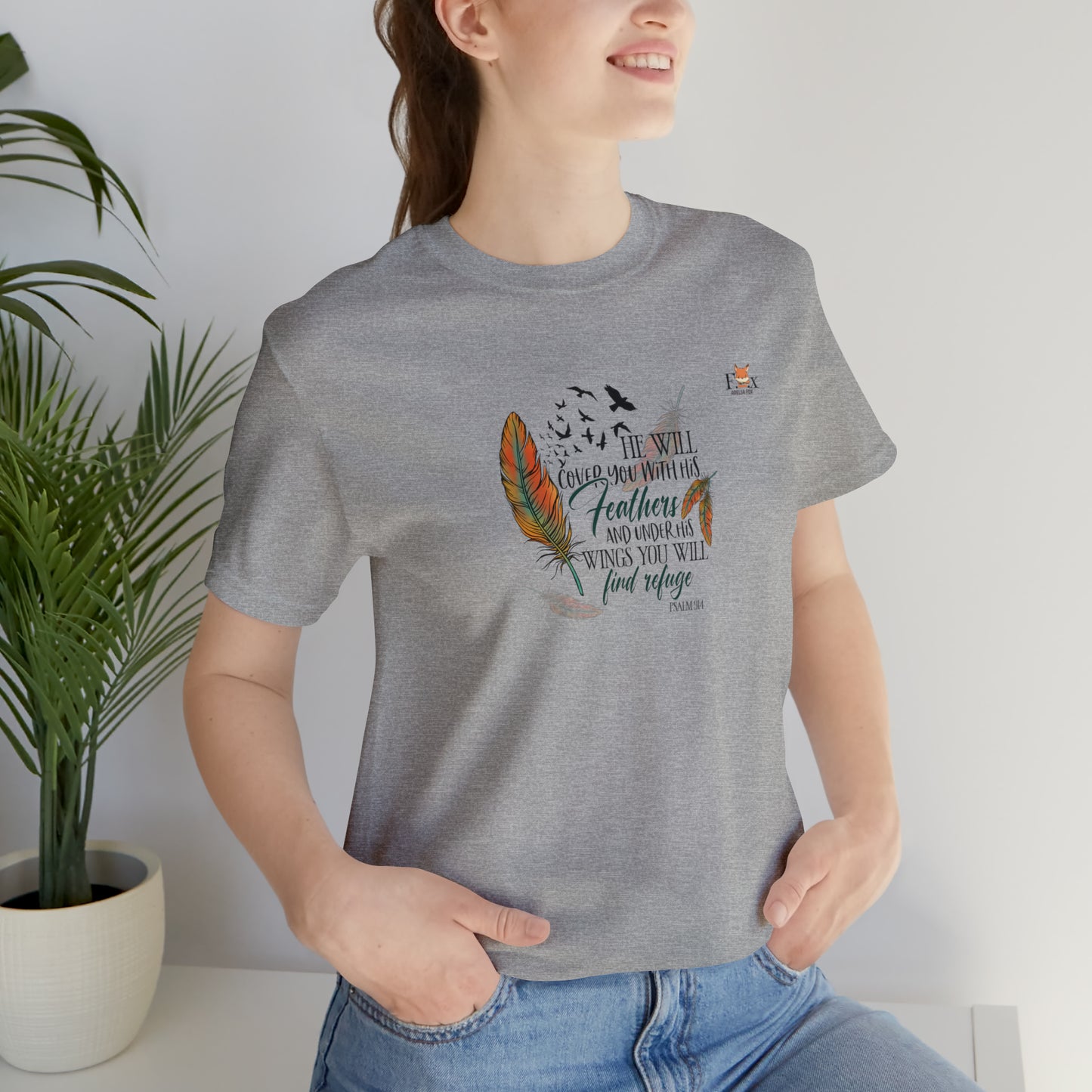 Under his wings you will find refuge- Psalm-Unisex T-shirt
