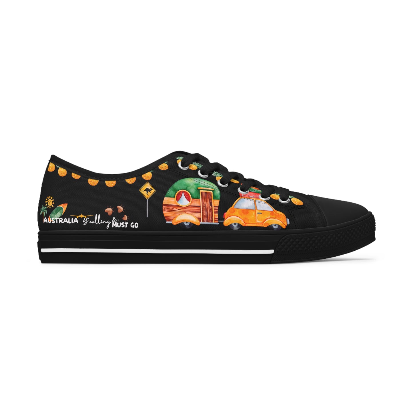 Australia is calling & i must Go- Travel Edition - Black Background Sneakers