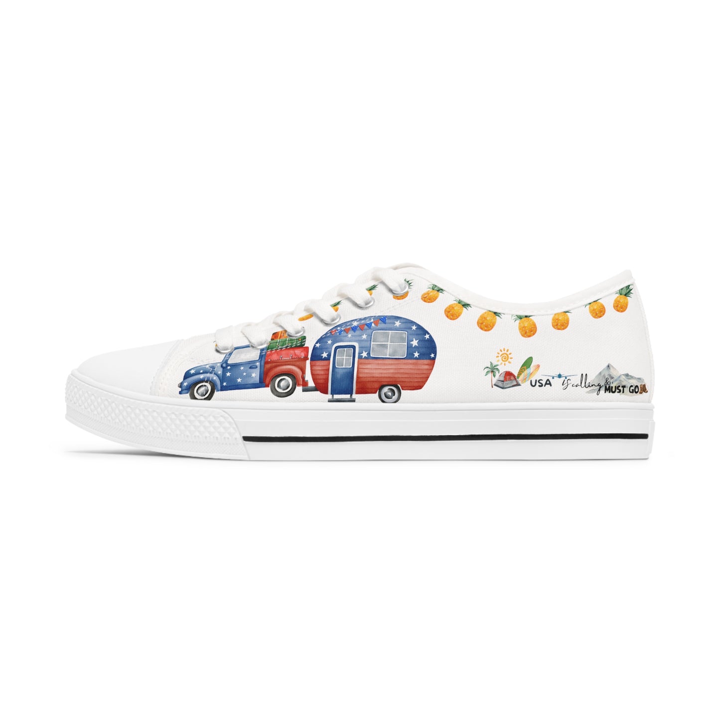 USA is calling & i must Go - First Travel Edition - White Background Sneakers