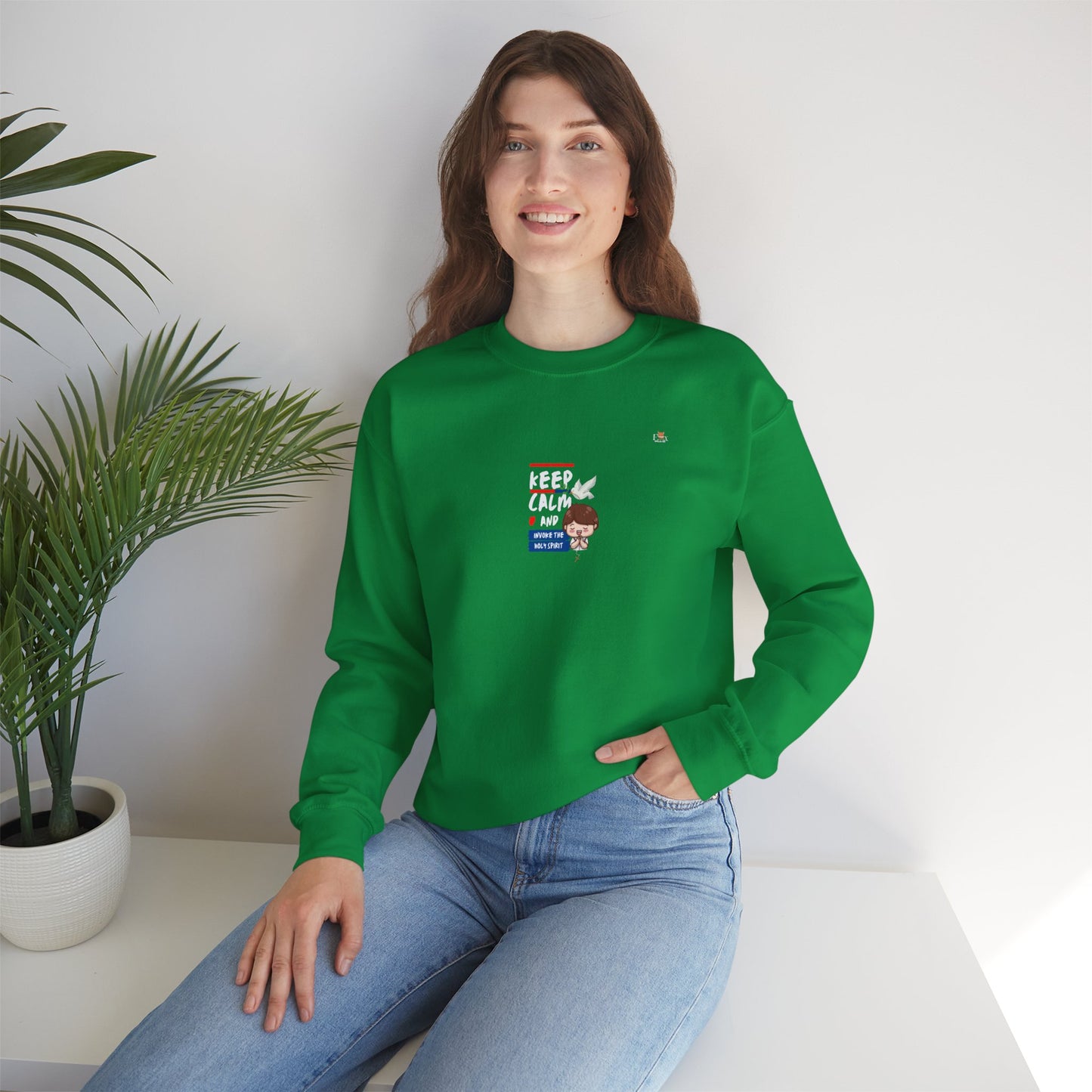 Keep Calm and Invoke the Holy Spirit- Unisex Crewneck Sweatshirt