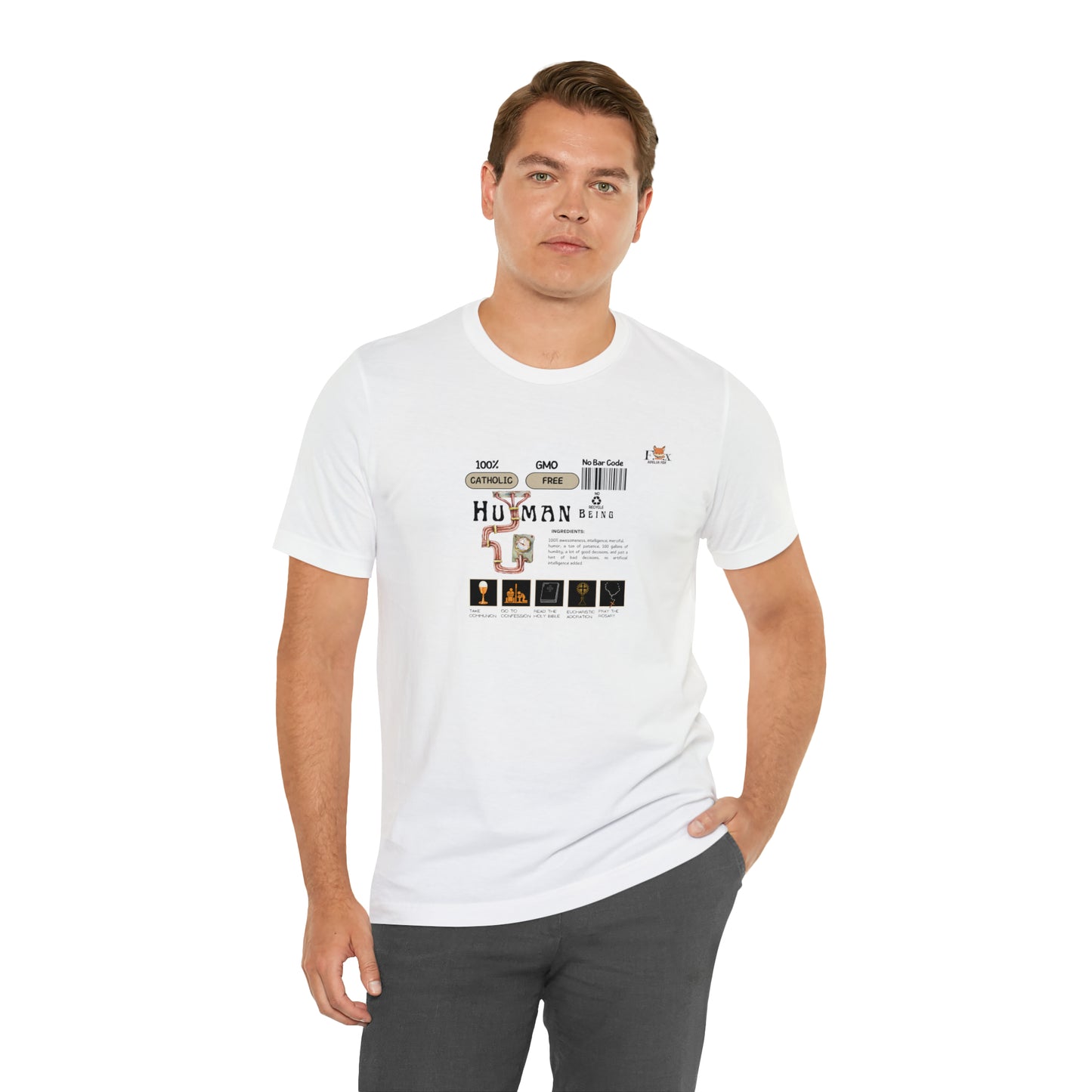 100% Catholic Human Being- Unisex T-shirt