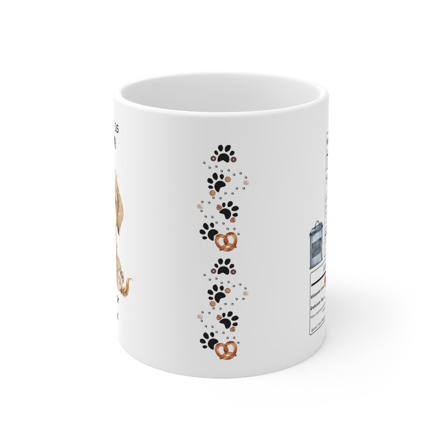 All i need is coffee and my dog - Labradoodle Ceramic Pretzel Mug 11oz