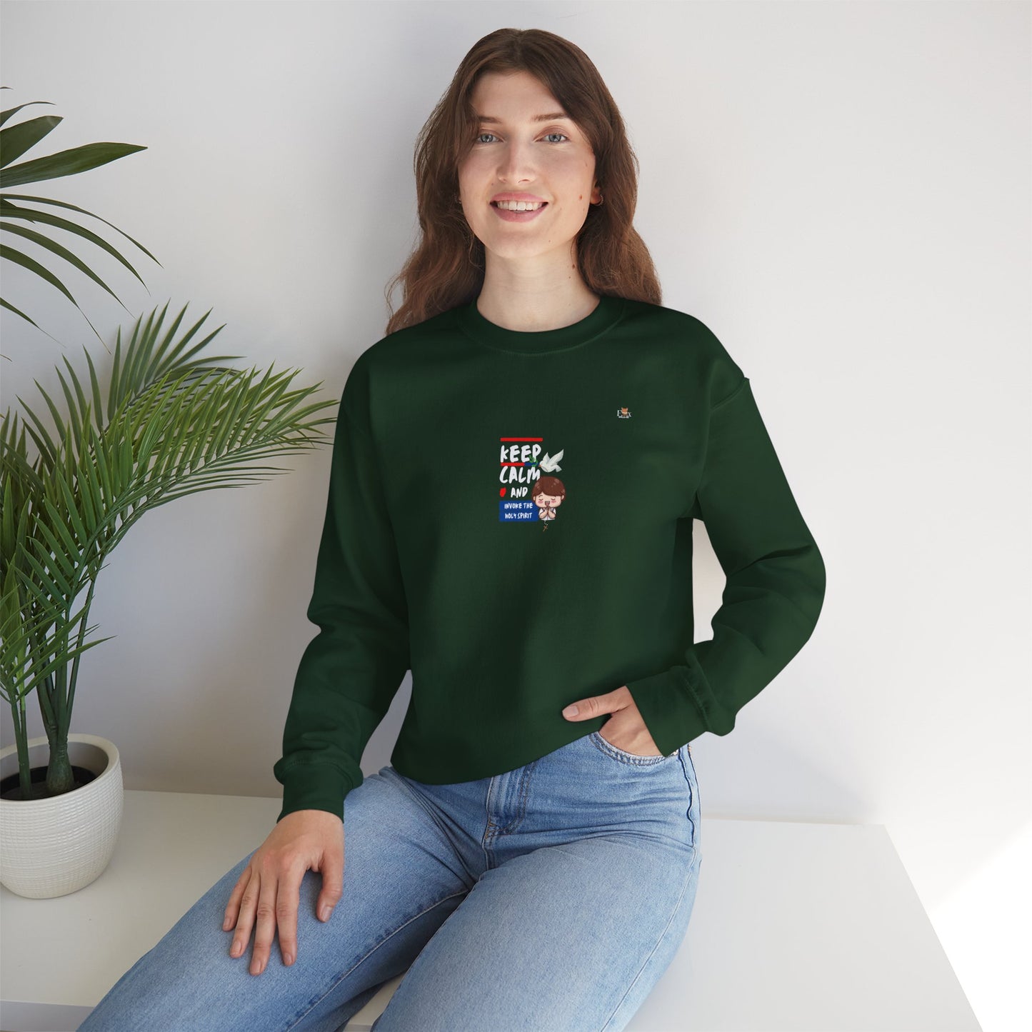 Keep Calm and Invoke the Holy Spirit- Unisex Crewneck Sweatshirt