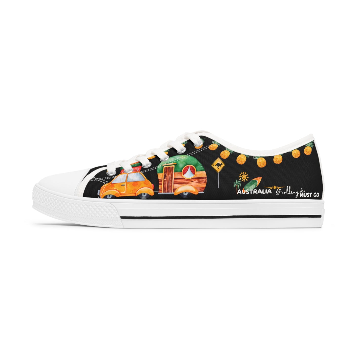 Australia is calling & i must Go- Travel Edition - Black Background Sneakers