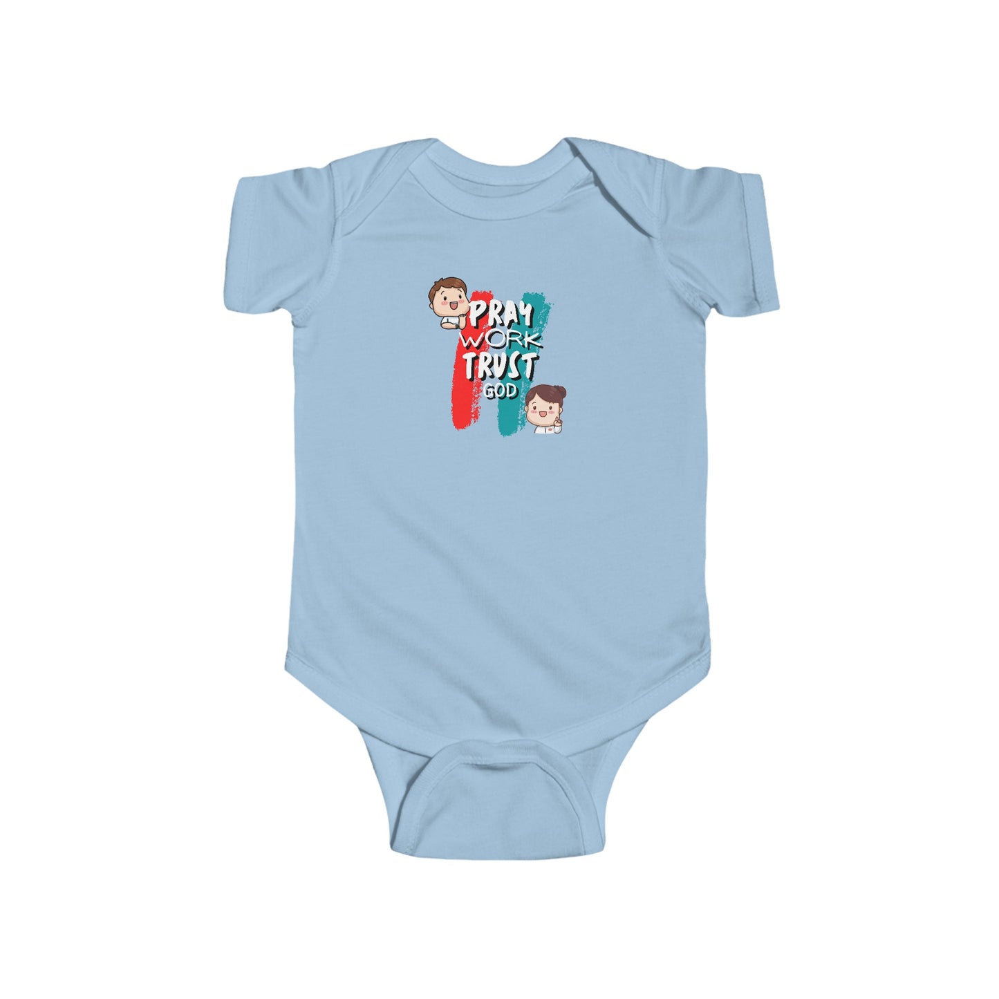 Pray, Work and Trust God-  Unisex Infant Jersey Bodysuit