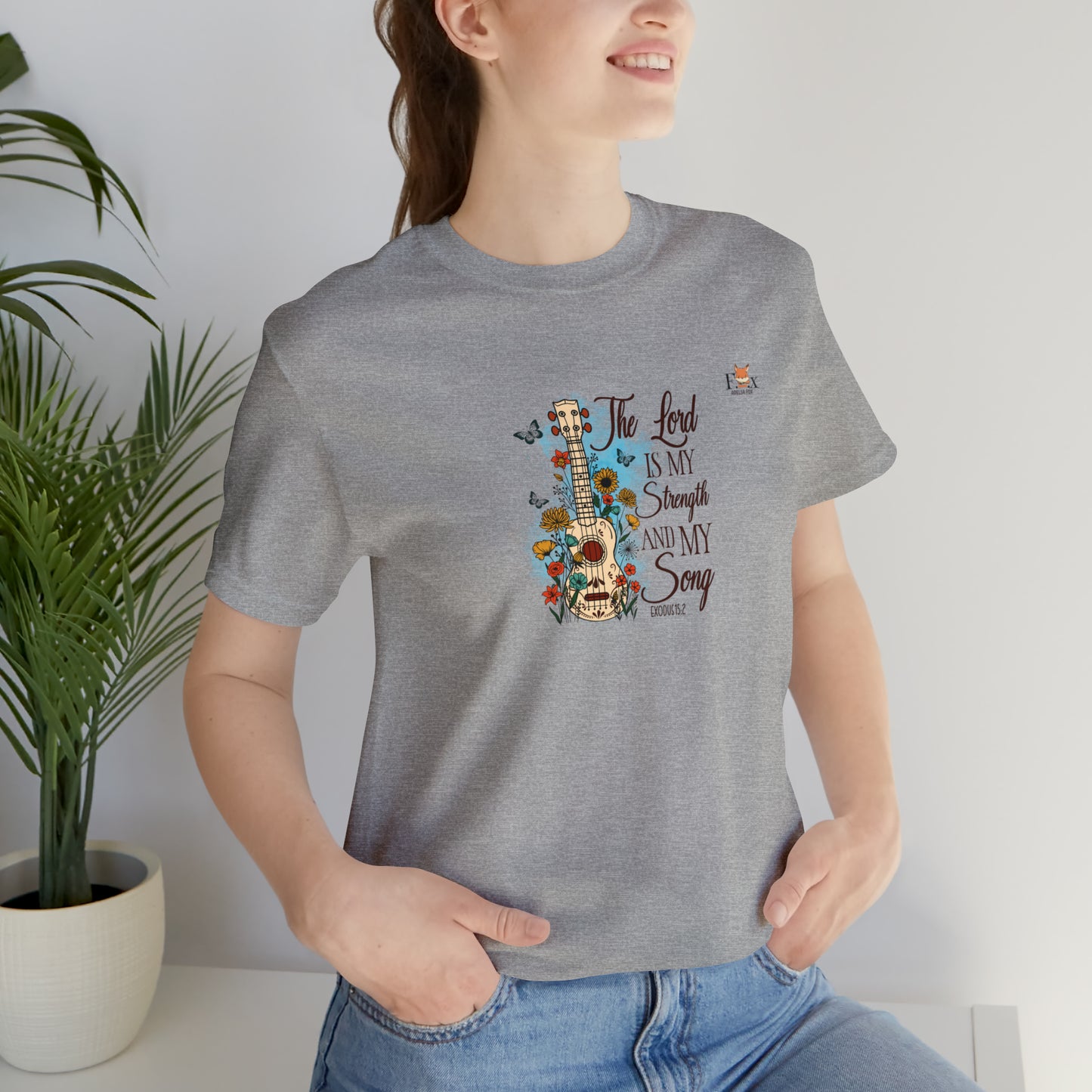 Jesus and Guitar- The Lord is my strength and my song -Unisex T-shirt