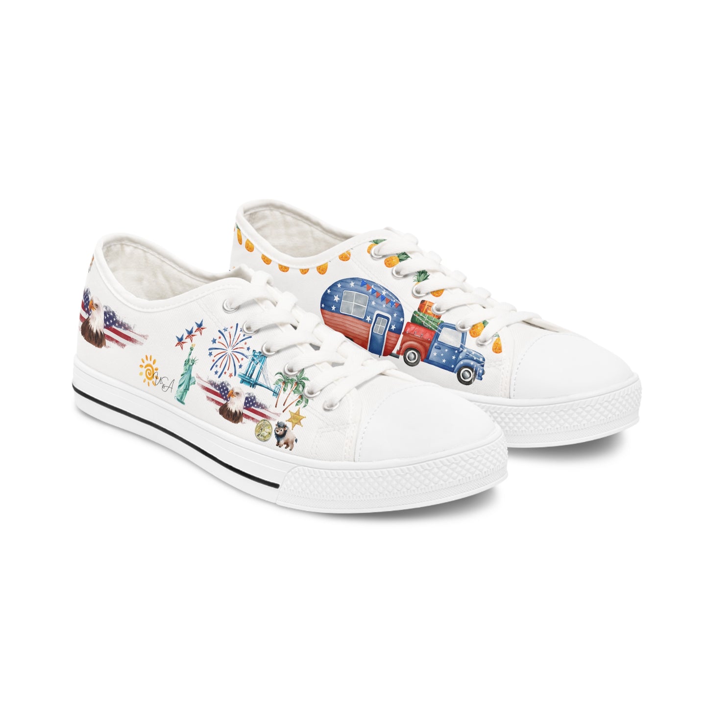USA is calling & i must Go - First Travel Edition - White Background Sneakers
