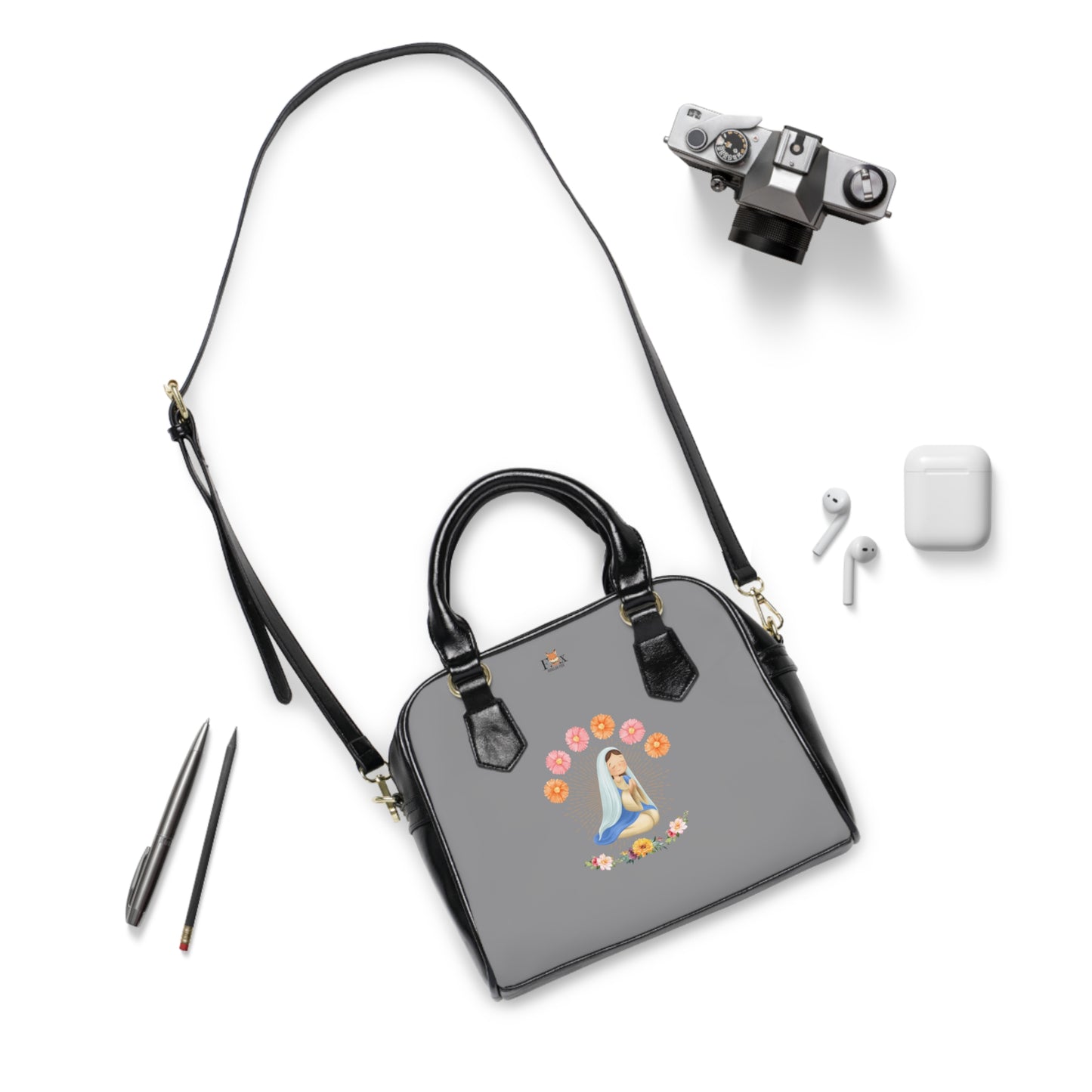 Mary and Flowers -Shoulder Handbag