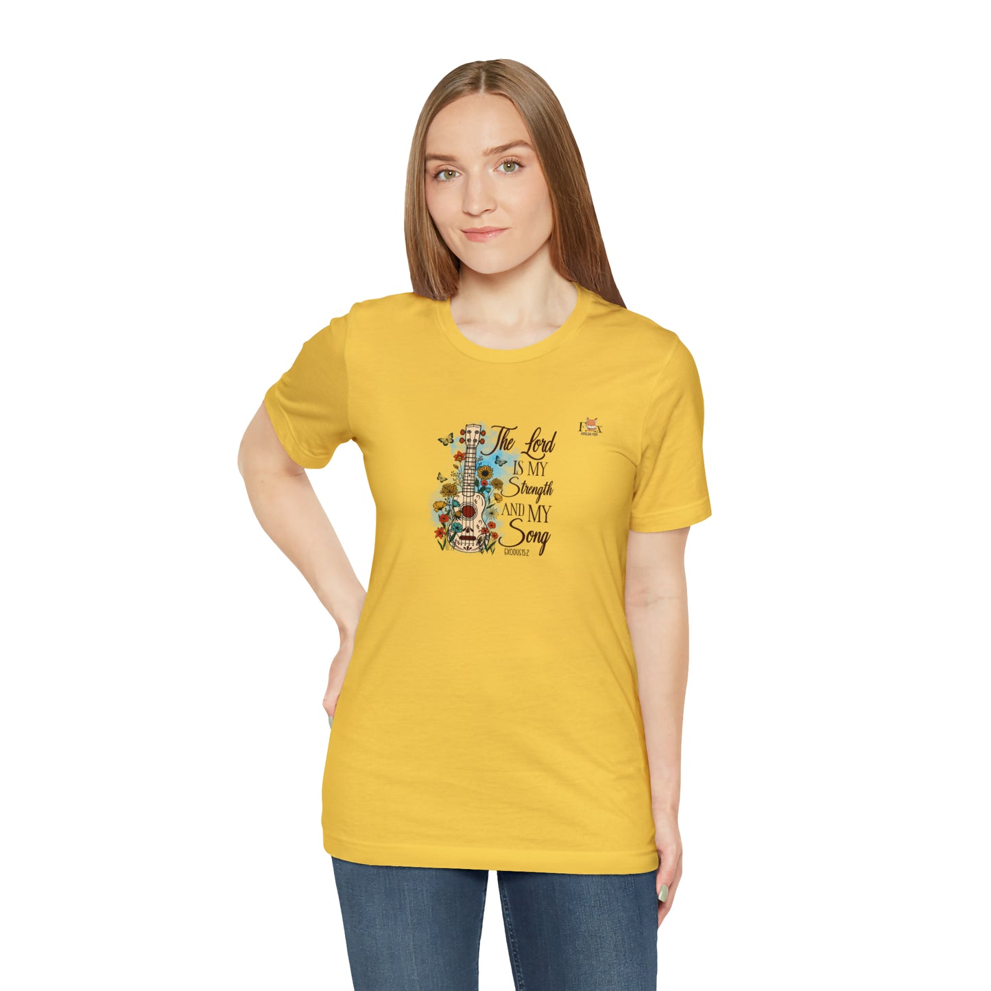 Jesus and Guitar- The Lord is my strength and my song -Unisex T-shirt