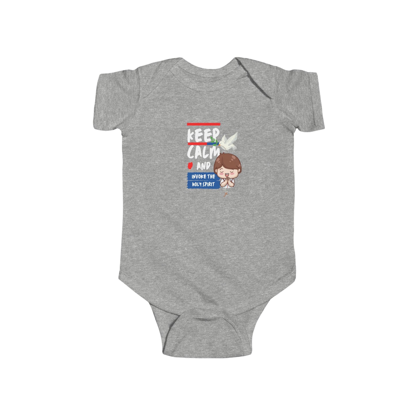 Keep Calm and Invoke The Holy Spirit- Unisex Infant Jersey Bodysuit
