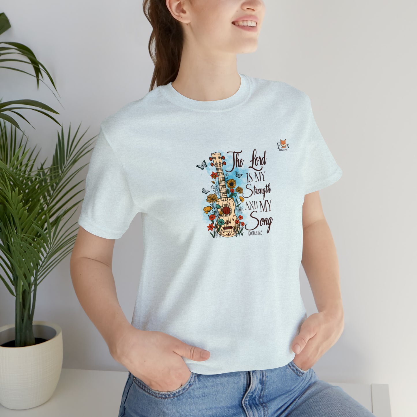 Jesus and Guitar- The Lord is my strength and my song -Unisex T-shirt