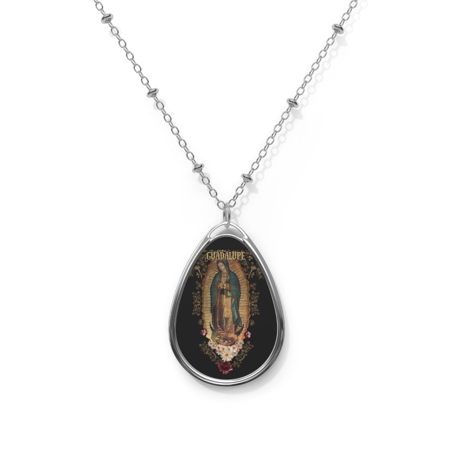 Nuestra Senora de Guadalupe -Oval Necklace