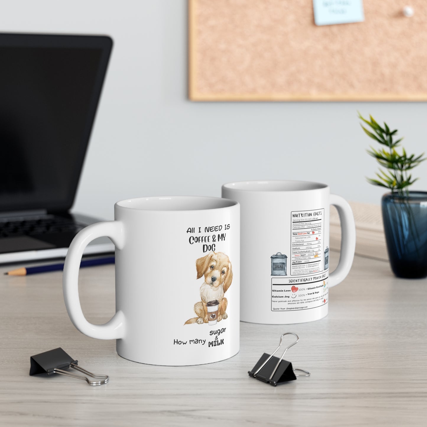 All i need is coffee and my dog - Labrador retriever Blond Hair Ceramic Pretzel Mug 11oz