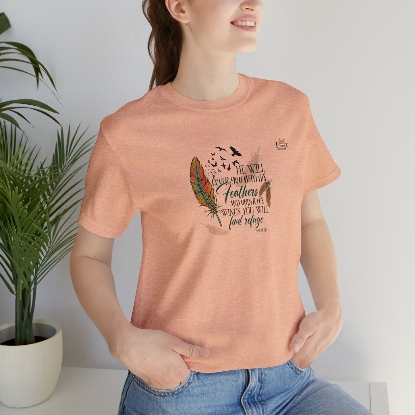Under his wings you will find refuge- Psalm-Unisex T-shirt