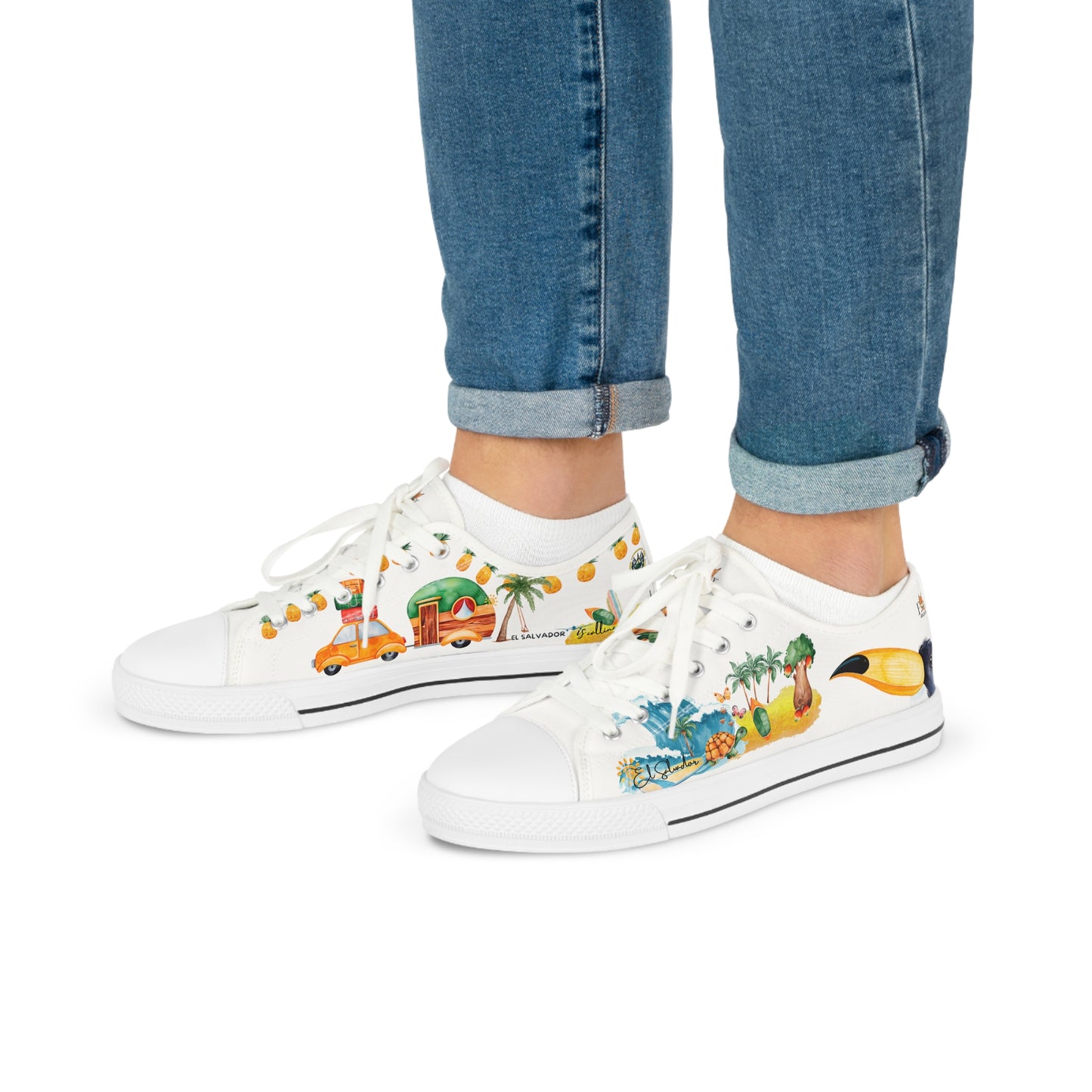 El Salvador is calling & i must Go- Travel Edition - White Background Men's Sneakers