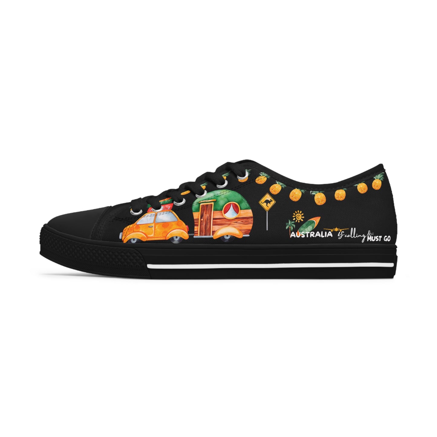 Australia is calling & i must Go- Travel Edition - Black Background Sneakers