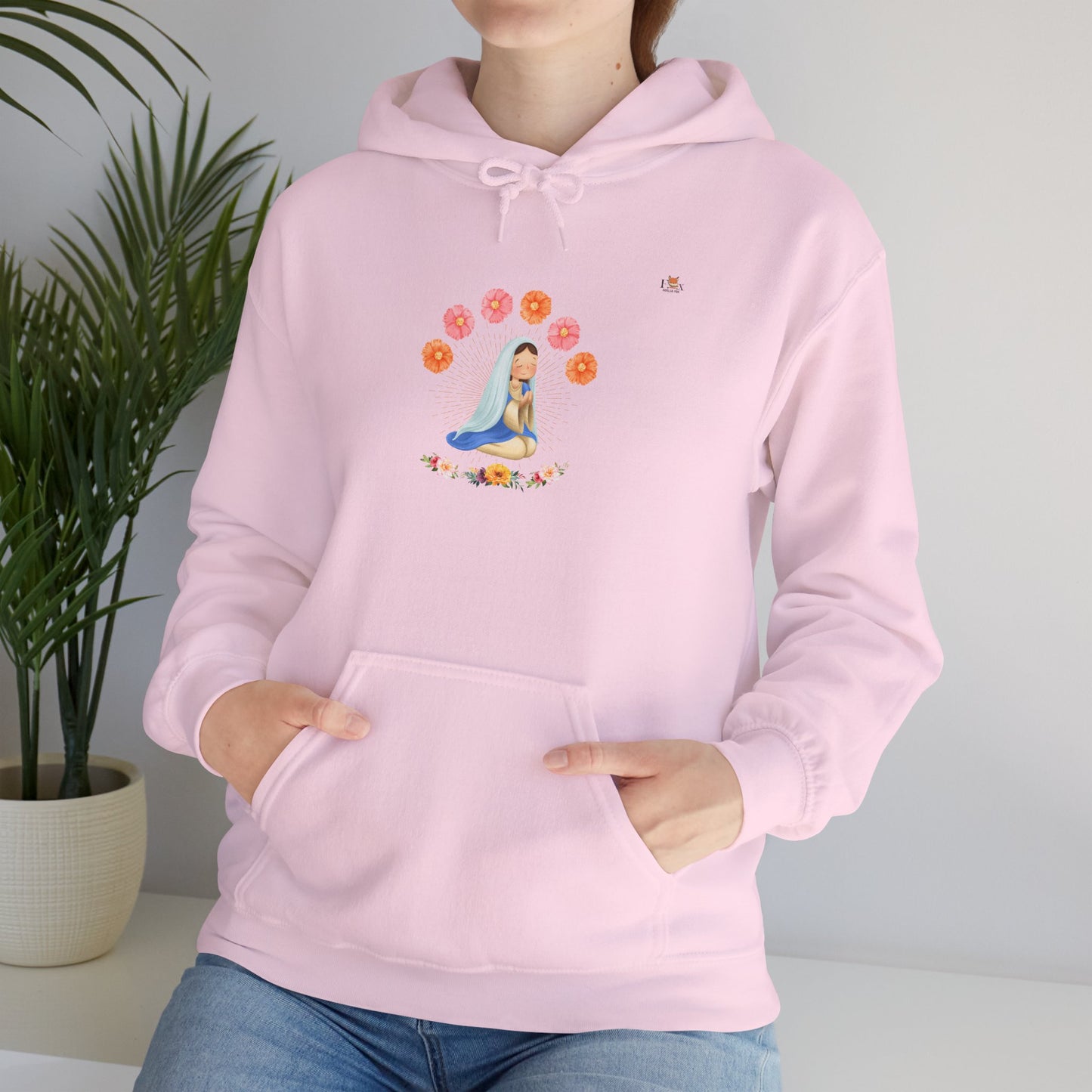 Mary Pray and Flowers-  Hoodie Sweatshirt