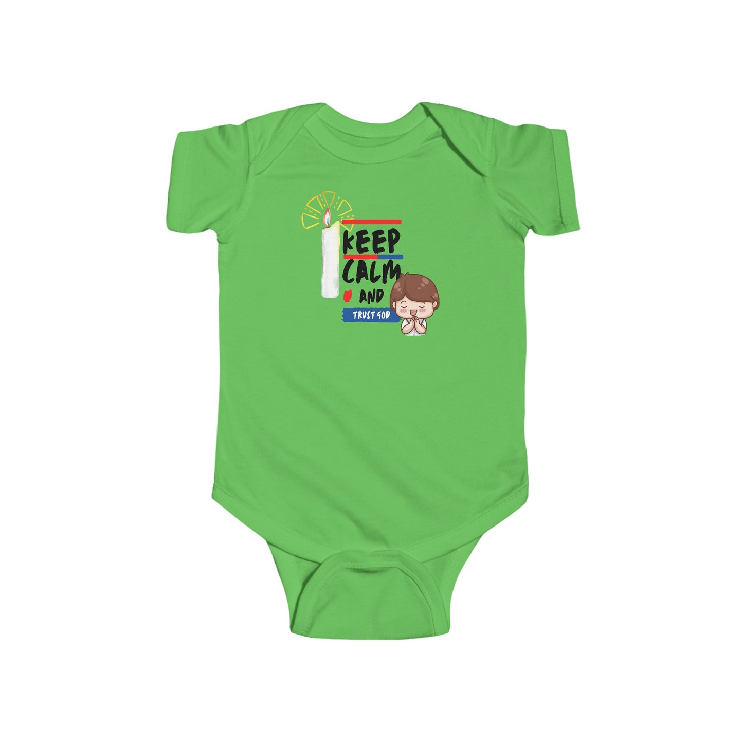 Keep Calm and Trust God- Unisex Infant Jersey Bodysuit
