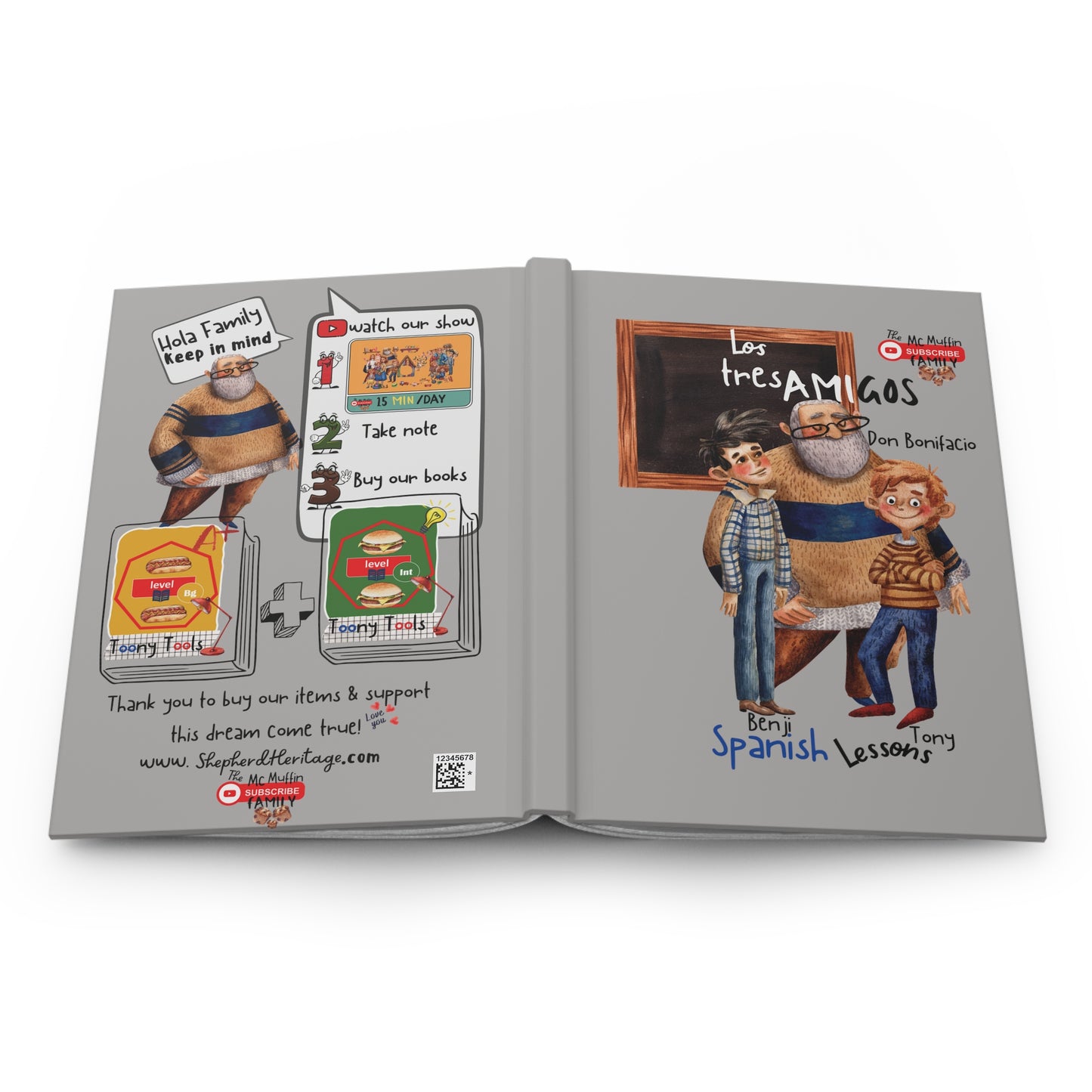 Los tres Amigos Spanish  -Hardcover Journal Note Book