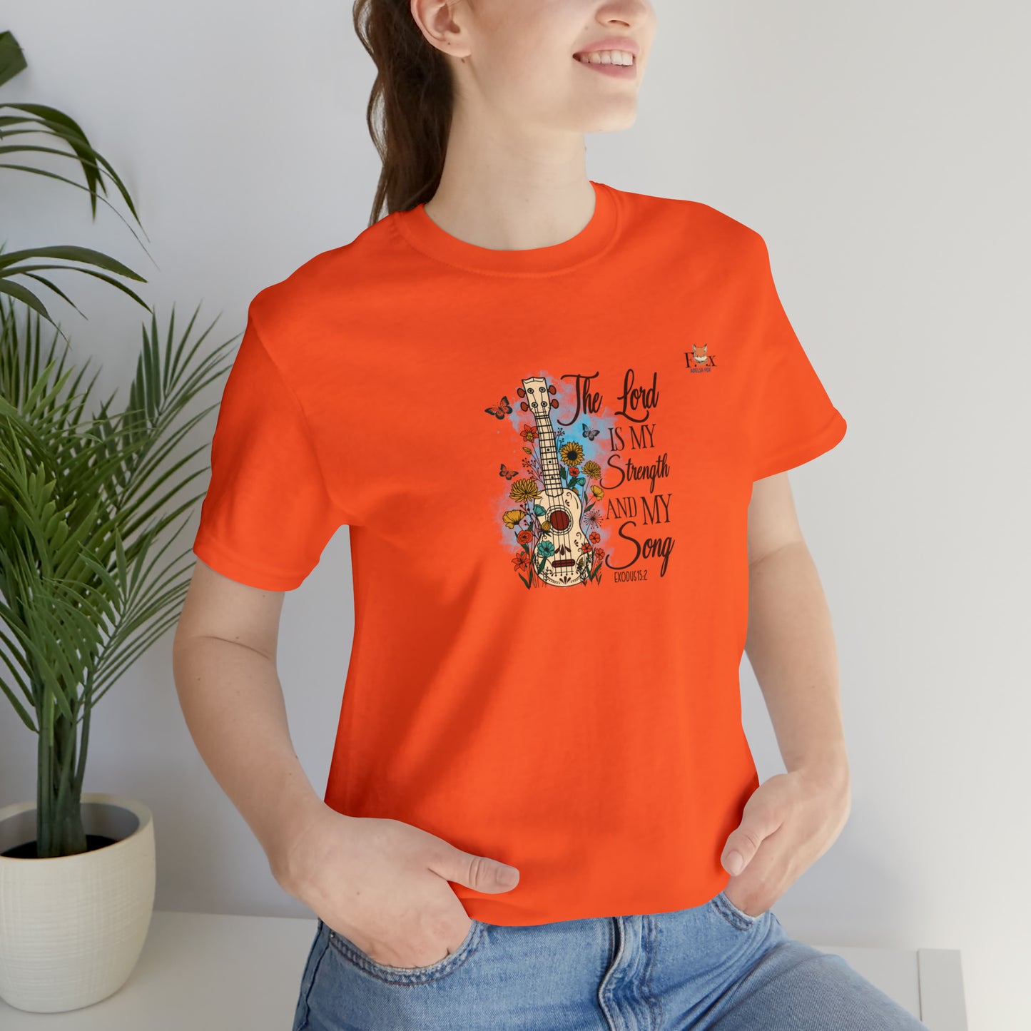 Jesus and Guitar- The Lord is my strength and my song -Unisex T-shirt