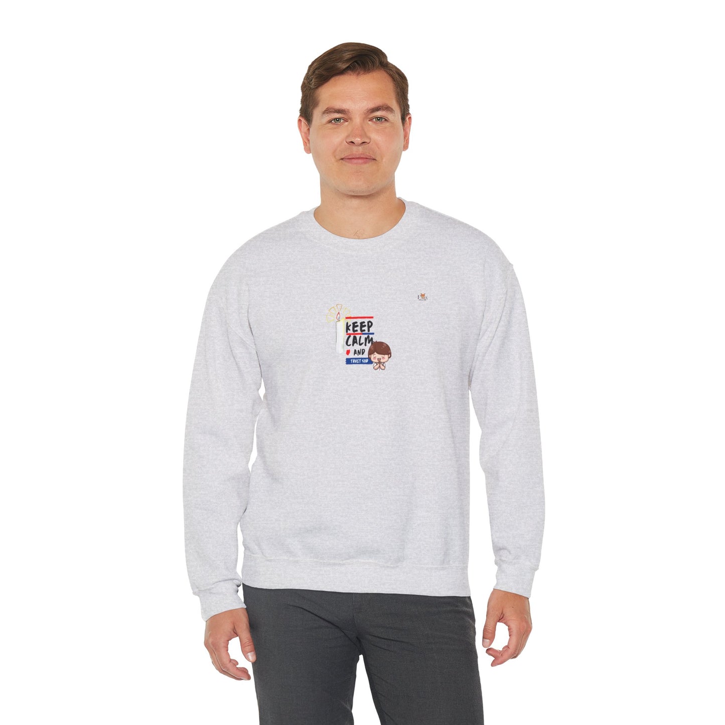Keep Calm and Trust God- Unisex Crewneck Sweatshirt