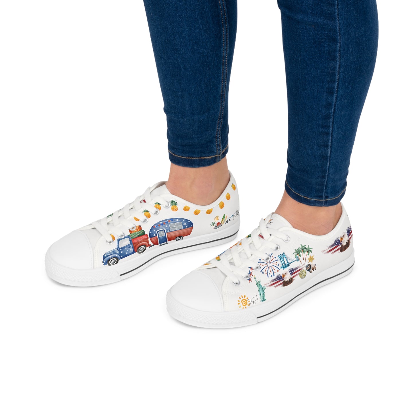 USA is calling & i must Go - First Travel Edition - White Background Sneakers