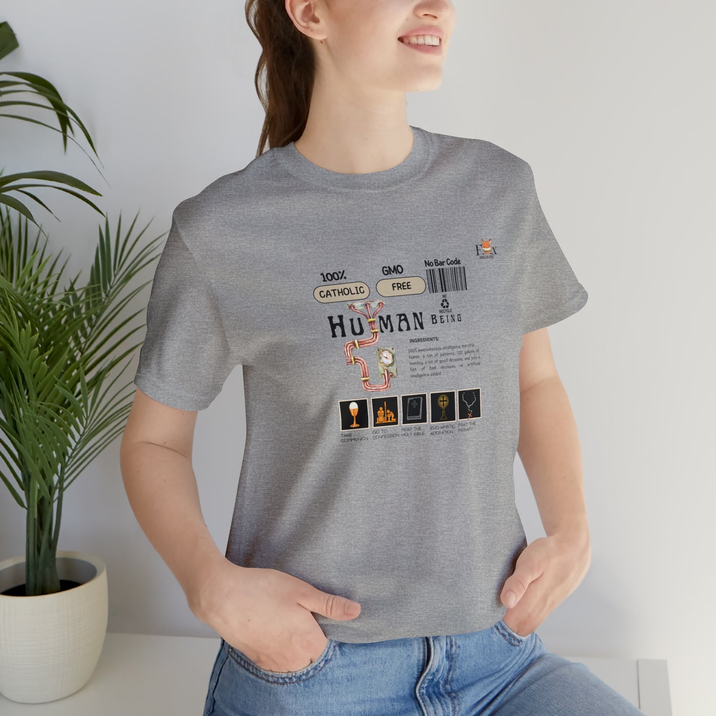 100% Catholic Human Being- Unisex T-shirt