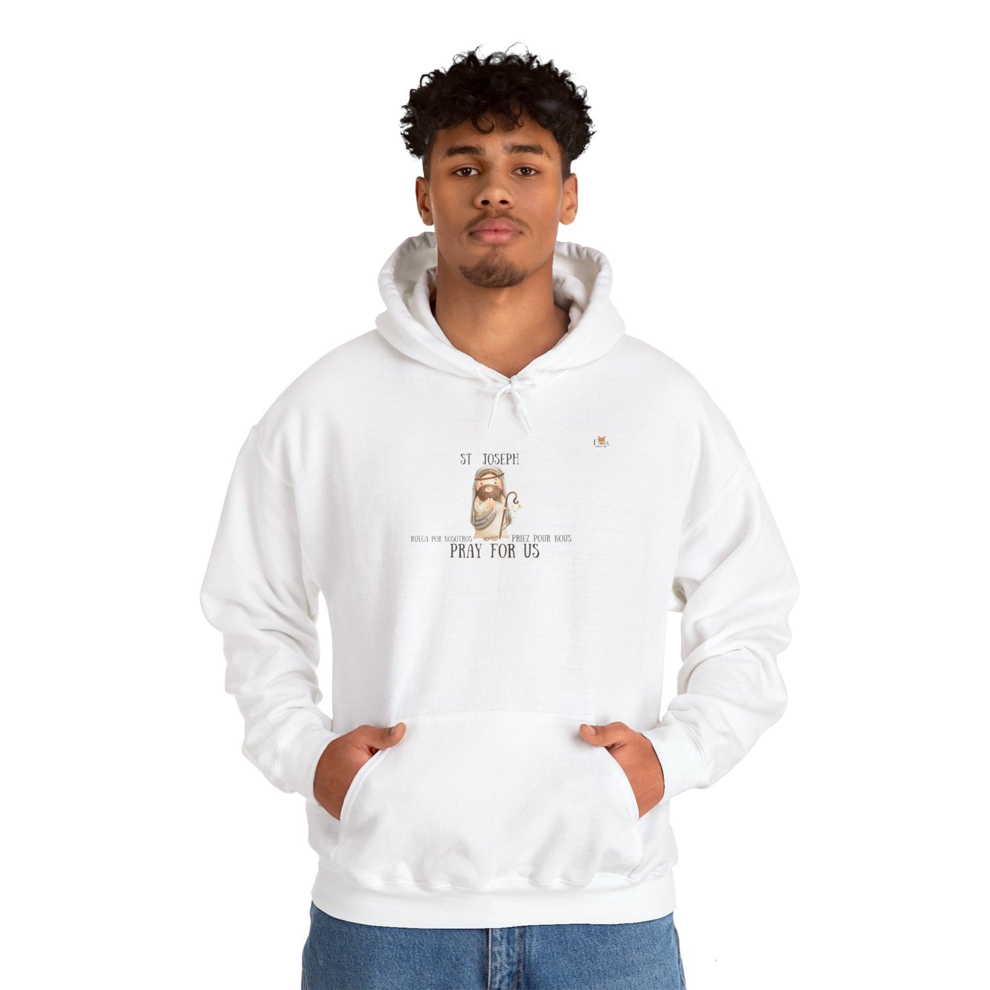 St-Joseph Pray For Us [Trilingual]-  Unisex Hoodie Sweatshirt