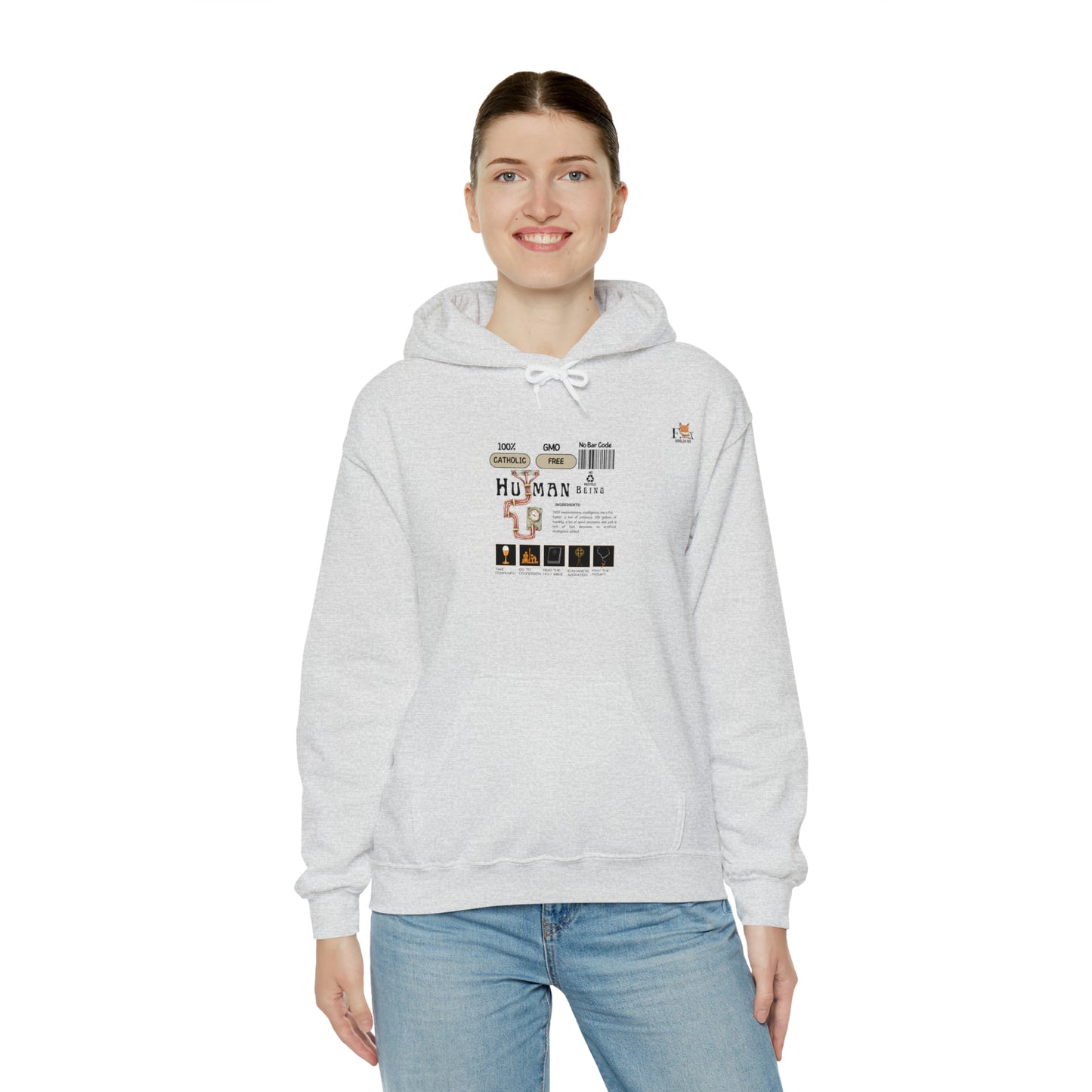 100% Catholic Human Being- Unisex Hooded Sweatshirt