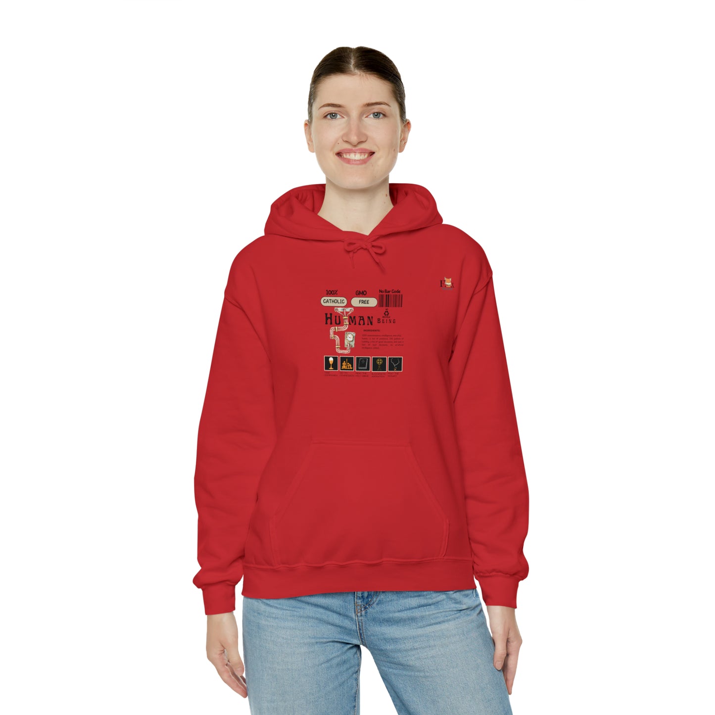 100% Catholic Human Being- Unisex Hooded Sweatshirt