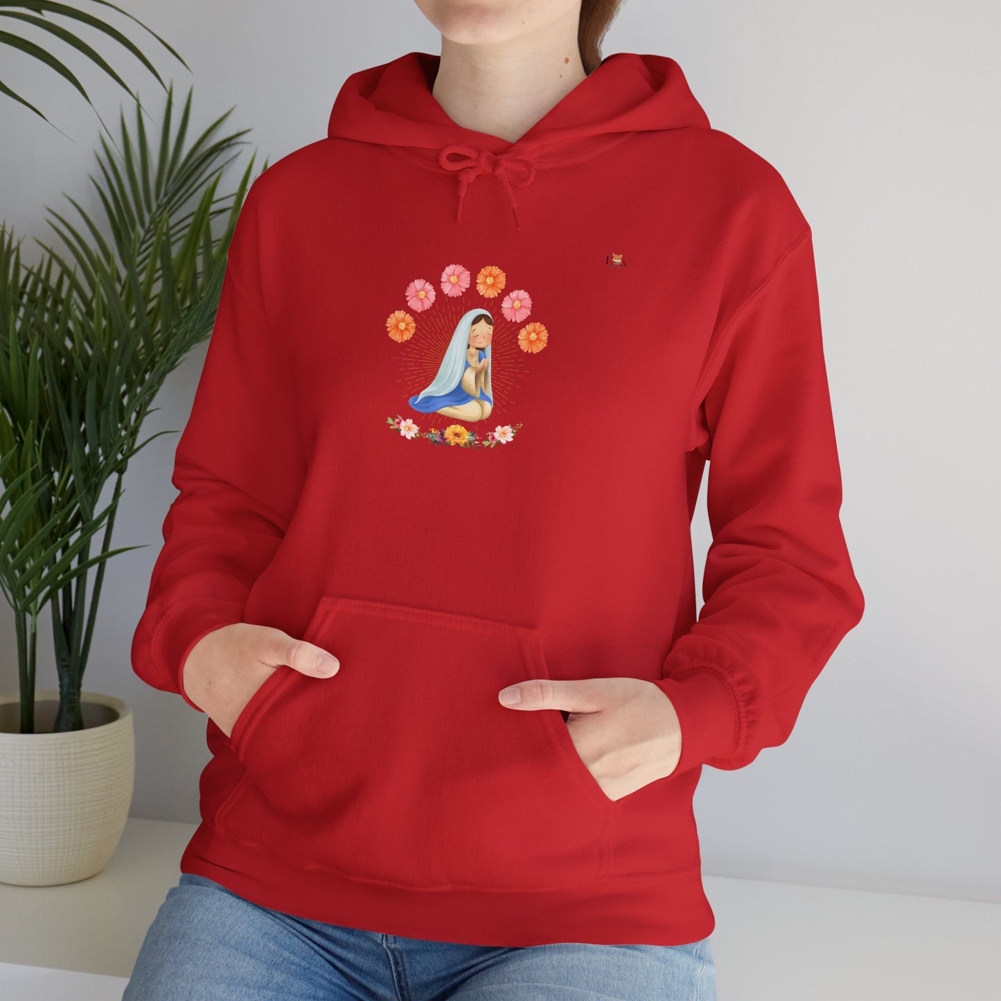 Mary Pray and Flowers-  Hoodie Sweatshirt