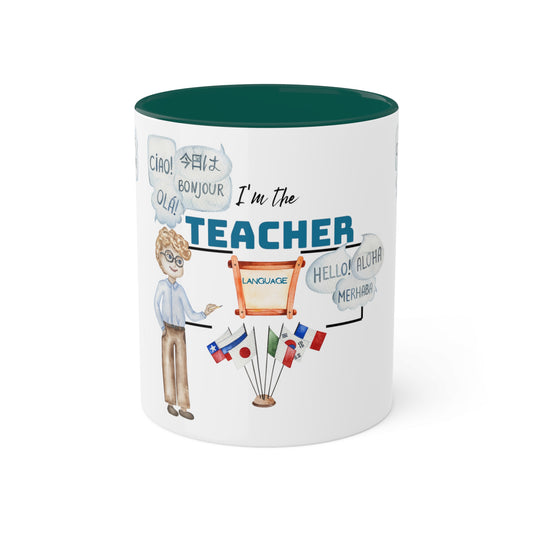 I'm The Teacher- Language man Colorful Mugs [2 colours], 11oz