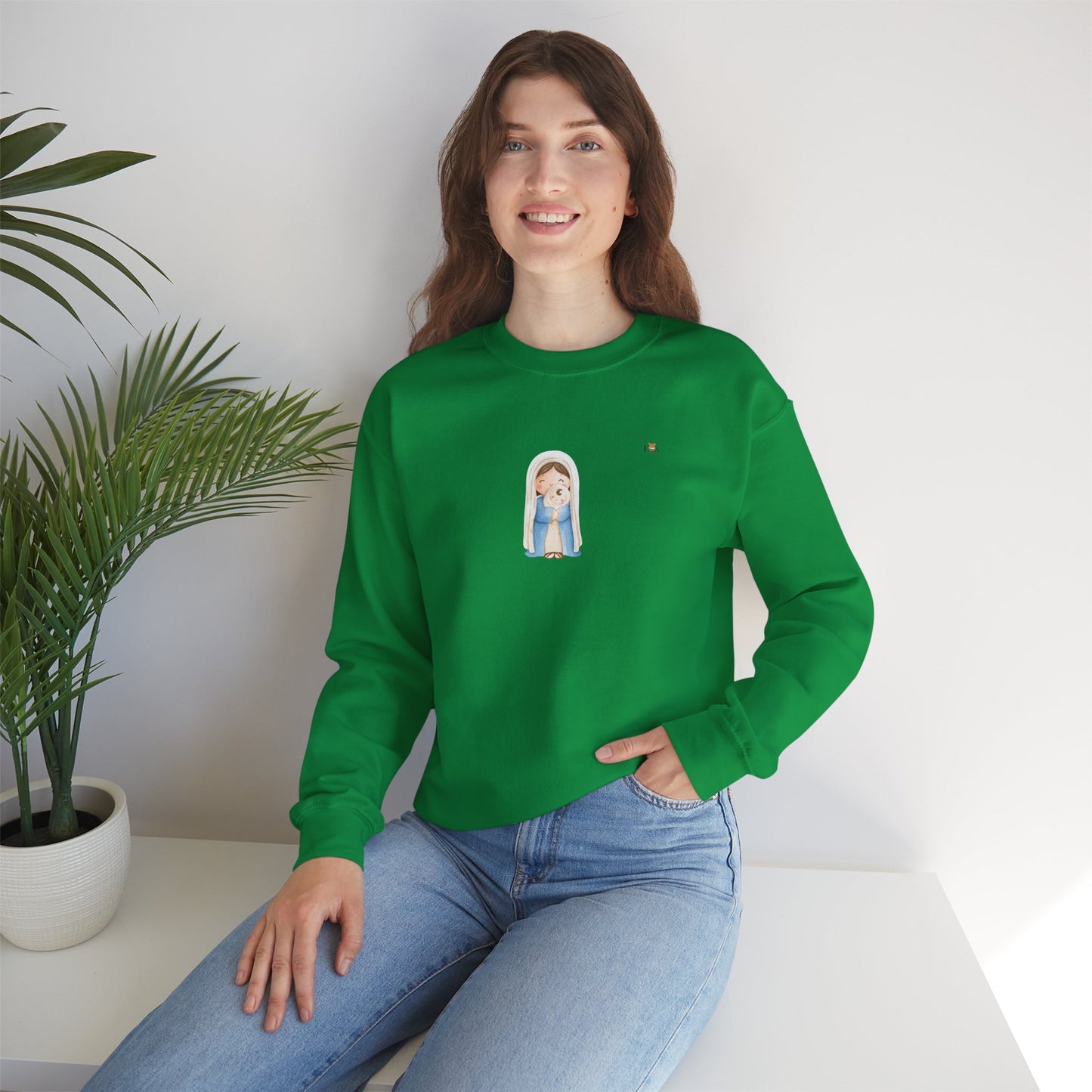 Mother Mary and Baby Jesus- Unisex Crewneck Sweatshirt