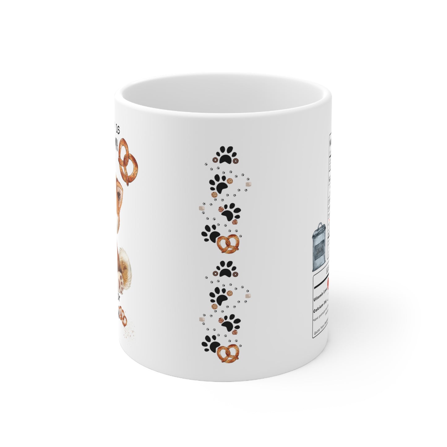 All i need is coffee and my dog - Akitalnu Ceramic Pretzel Mug 11oz