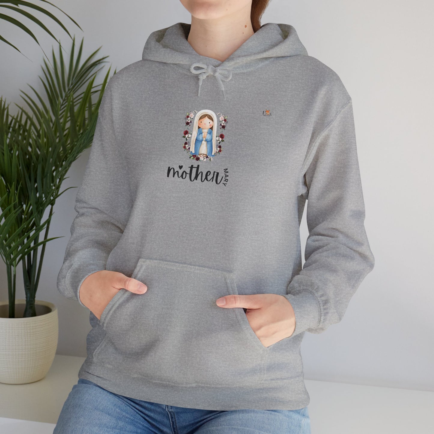 Mother Mary and Flowers-  Unisex Hoodie Sweatshirt