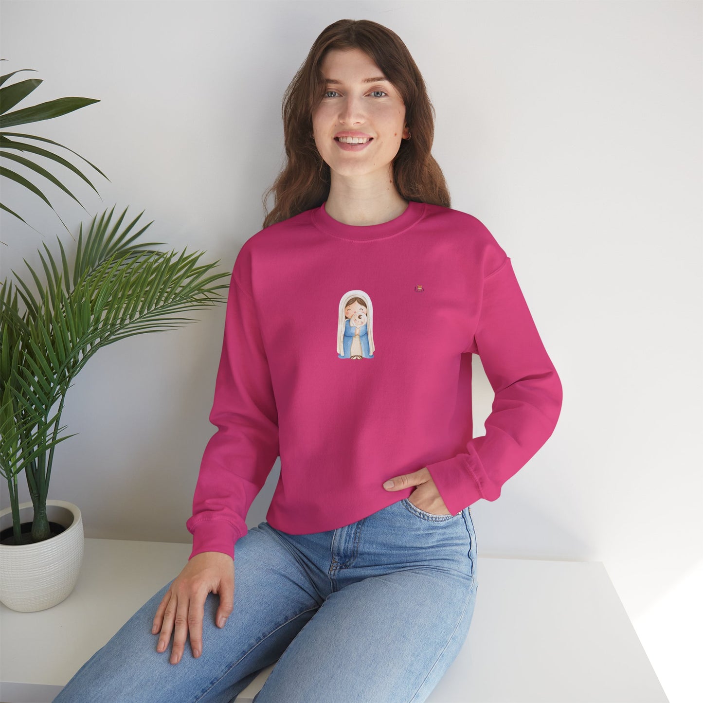 Mother Mary and Baby Jesus- Unisex Crewneck Sweatshirt