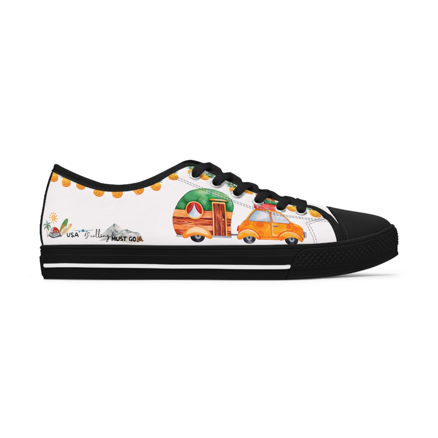 USA is calling & i must Go- Turtle Travel Edition - White Background Sneakers