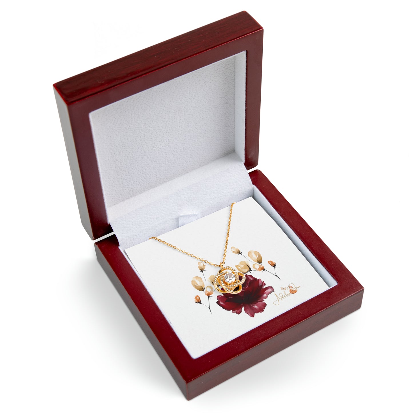 Love Knot Necklace-18K Gold -Plated finish or Silver version