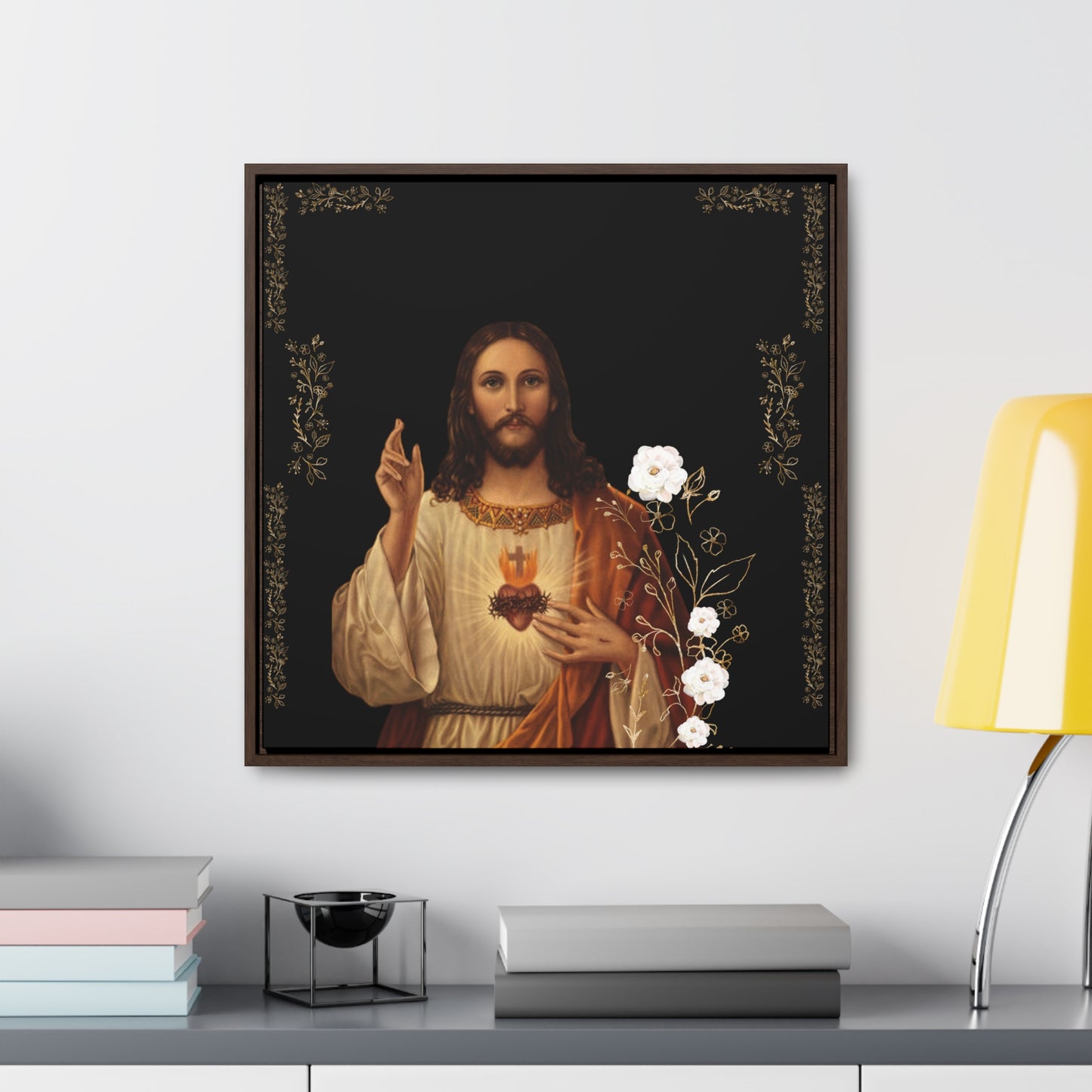 The Sacred Heart Of Jesus -White Roses