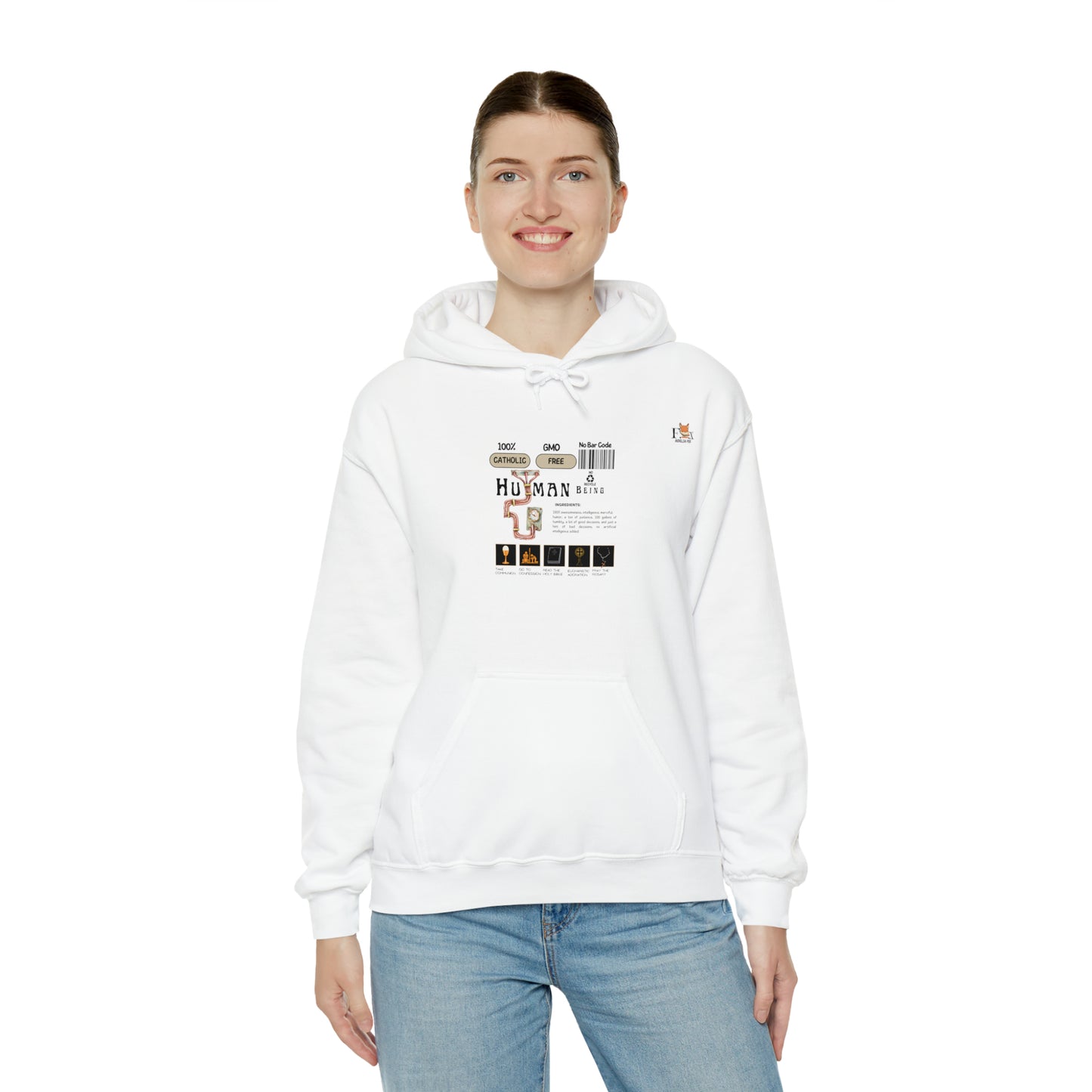 100% Catholic Human Being- Unisex Hooded Sweatshirt