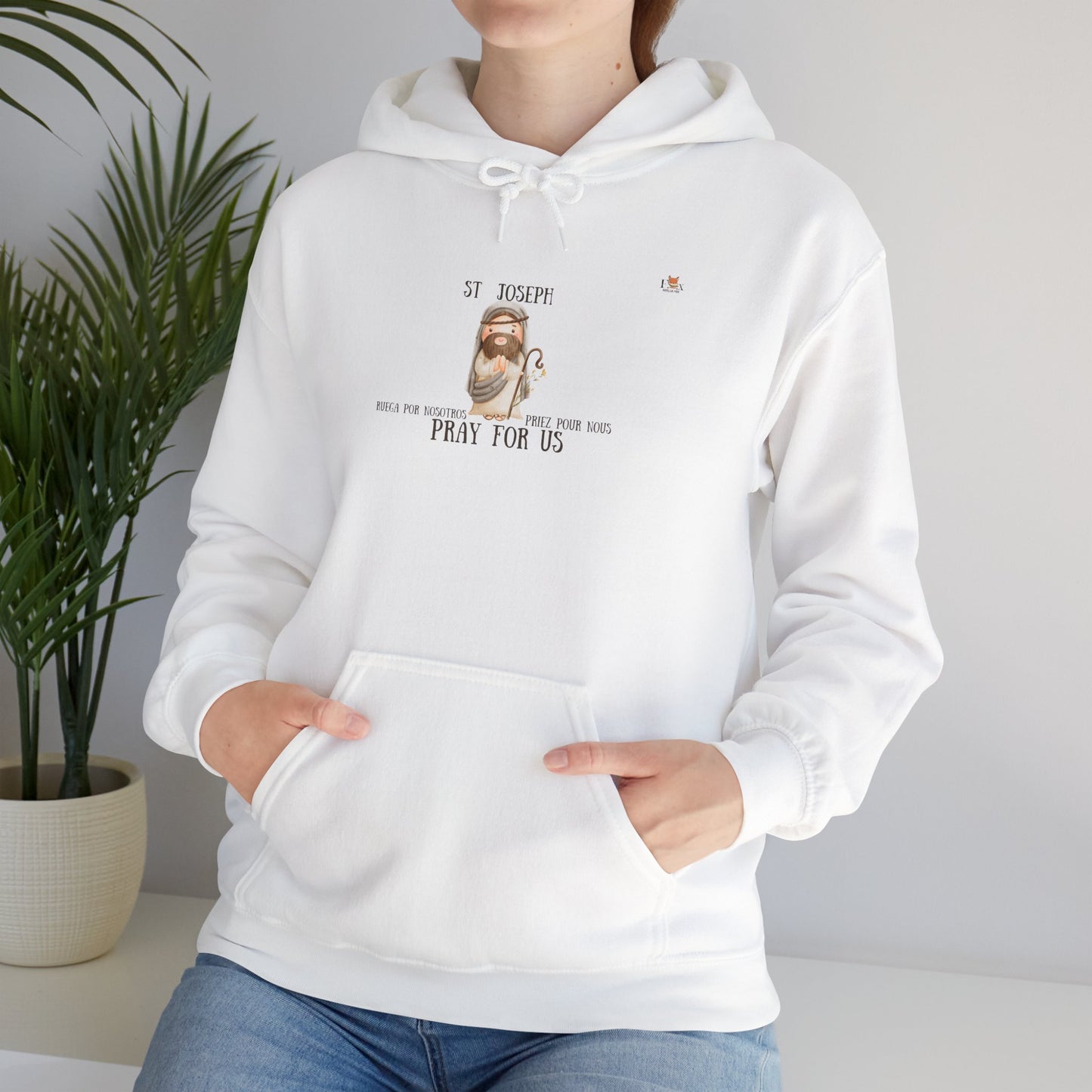 St-Joseph Pray For Us [Trilingual]-  Unisex Hoodie Sweatshirt